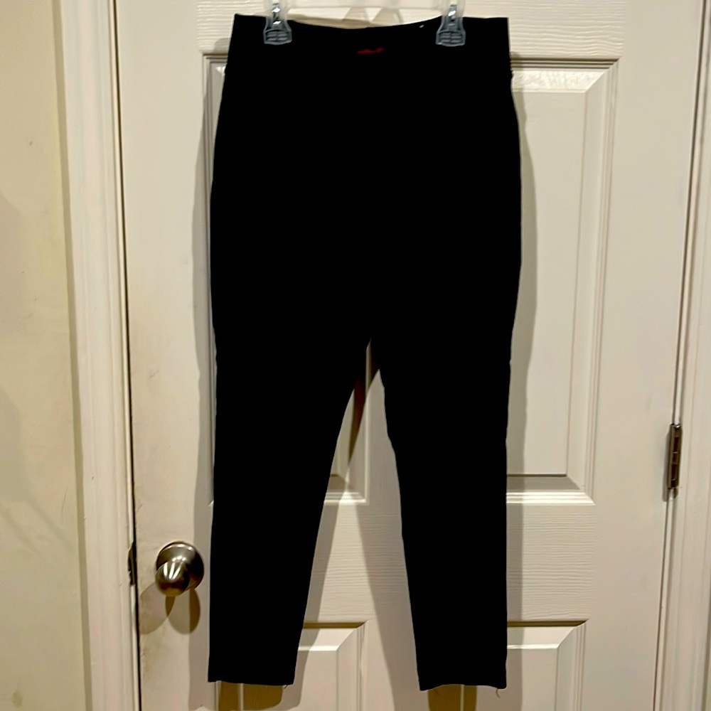 Sapphire Red, Black Stretchy Leggings